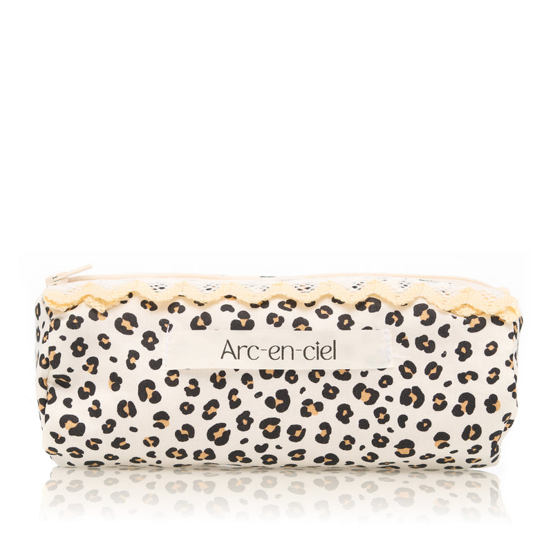 White-Snow Animal Print Pouch